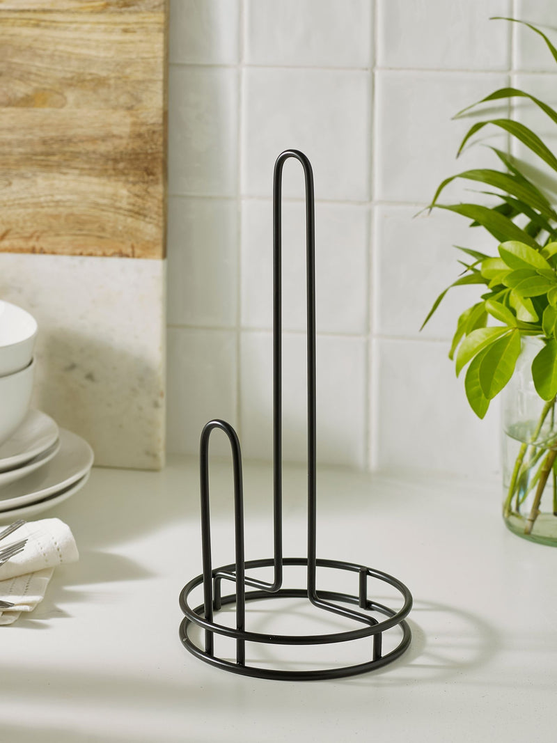 Black wire kitchen roll holder - British product
