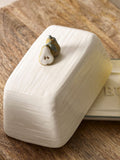White pear butter dish 18.5cm height (British brand)