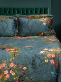 Timorous Beasties Blue Bloomsbury Garden duvet cover and pillowcase set, imported from the UK