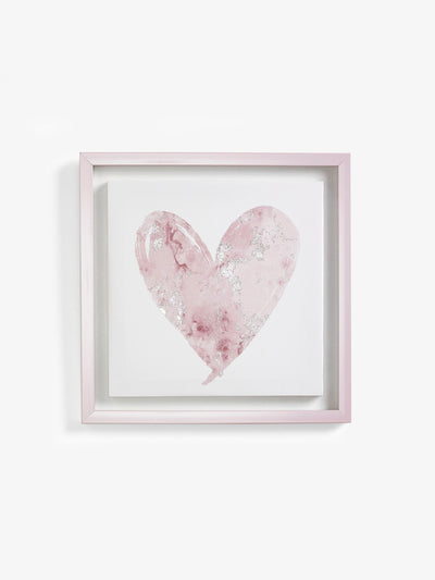 Pink Heart Framed Canvas Wall Art