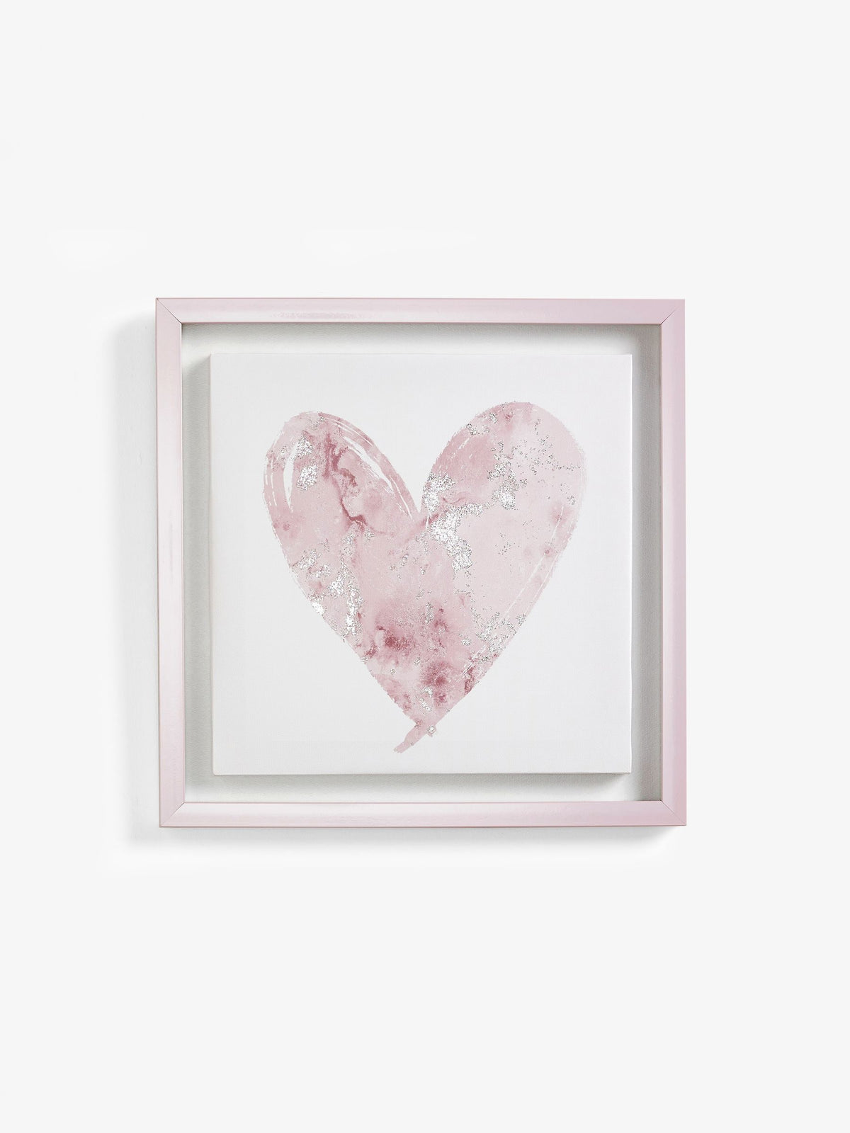 Pink Heart Framed Canvas Wall Art