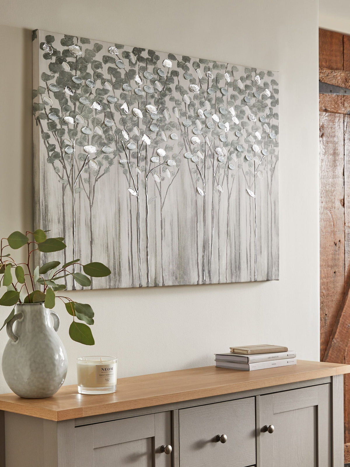 Sage green large trees landscape canvas wall art 70x100cm (British brand)