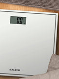 Salter White Compact Glass Electronic Bathroom Scale