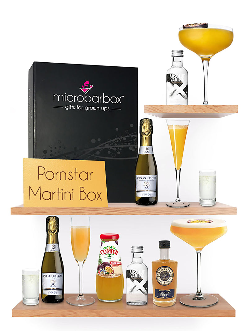 MicroBarBox Pornstar Martini cocktail gift set in premium box, imported from the UK