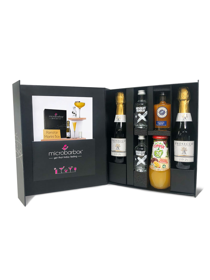MicroBarBox Pornstar Martini cocktail gift set in premium box, imported from the UK