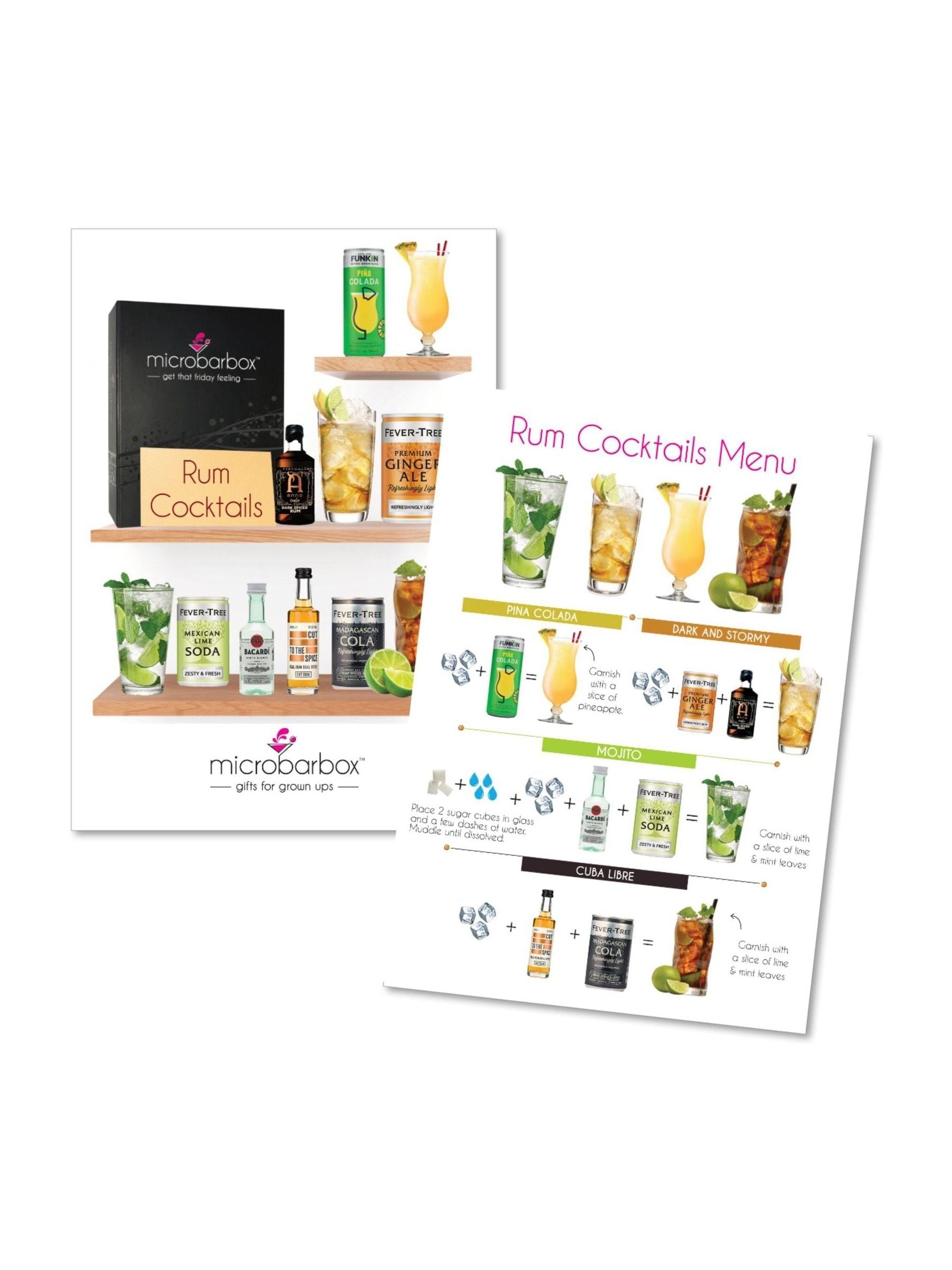 MicroBarBox rum cocktail gift set, imported from the UK