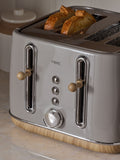 Dove Grey Malvern four-slice toaster - British product
