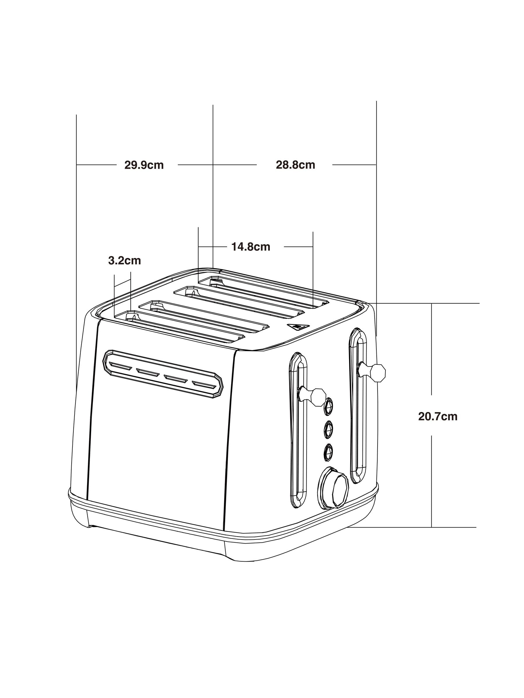 Dove Grey Malvern four-slice toaster - British product