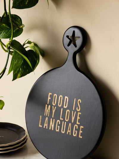 Rockett St George Black Food is My Love Language Wood Serveboard