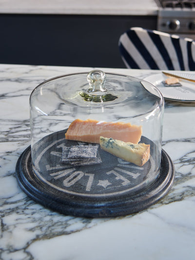 Rockett St George Black First Bite Marble Cheese Serving Dome