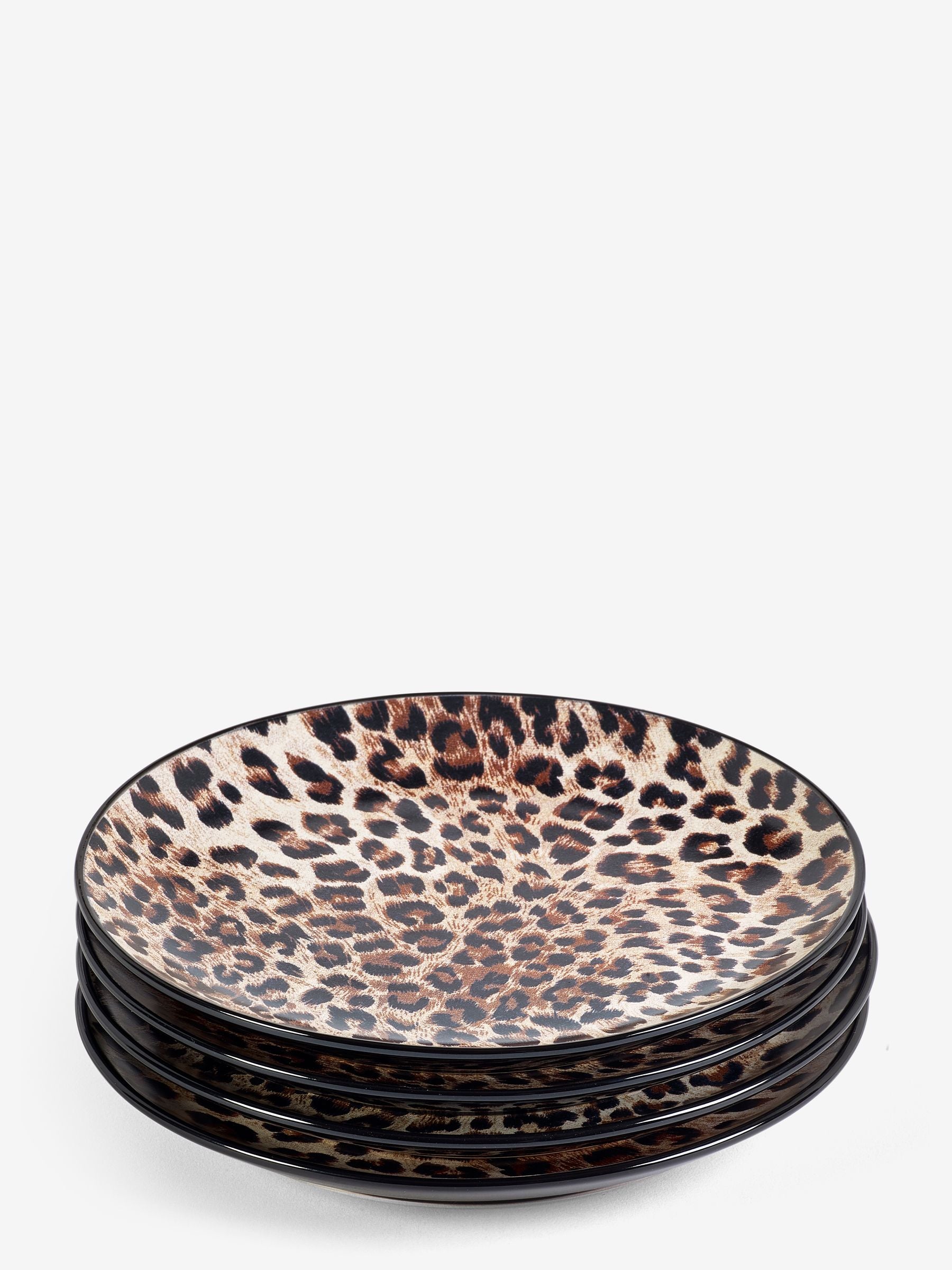 Rockett St George Leopard Love side plates 20cm, imported from the UK