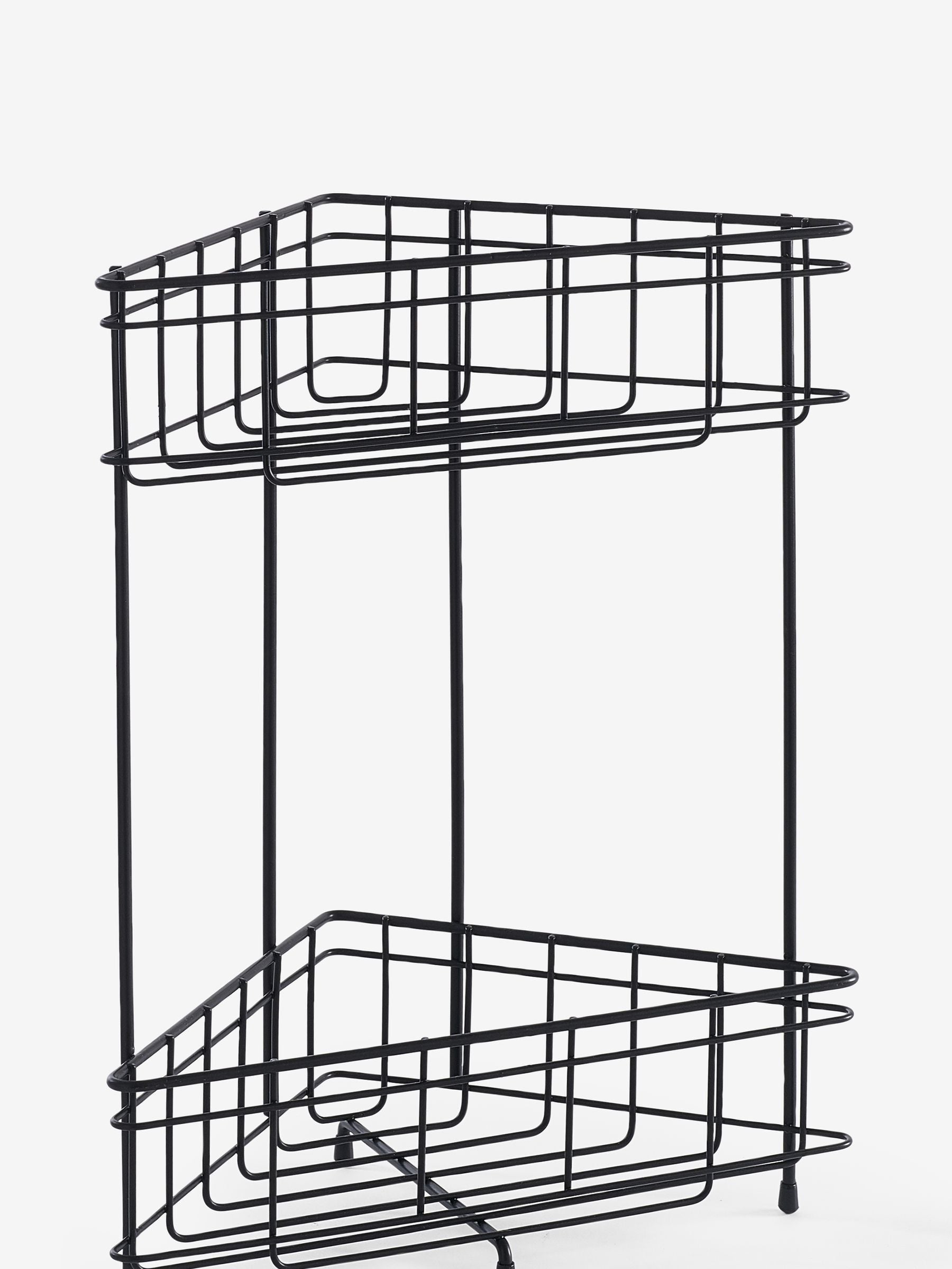 Two Tier Wire Corner Caddy Black Height 39.5cm - British product