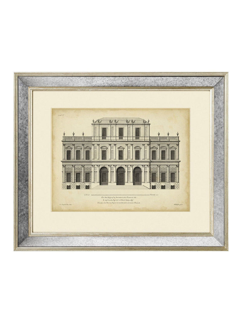Brookpace Lascelles gold vintage facade I framed print 56x46cm - British product