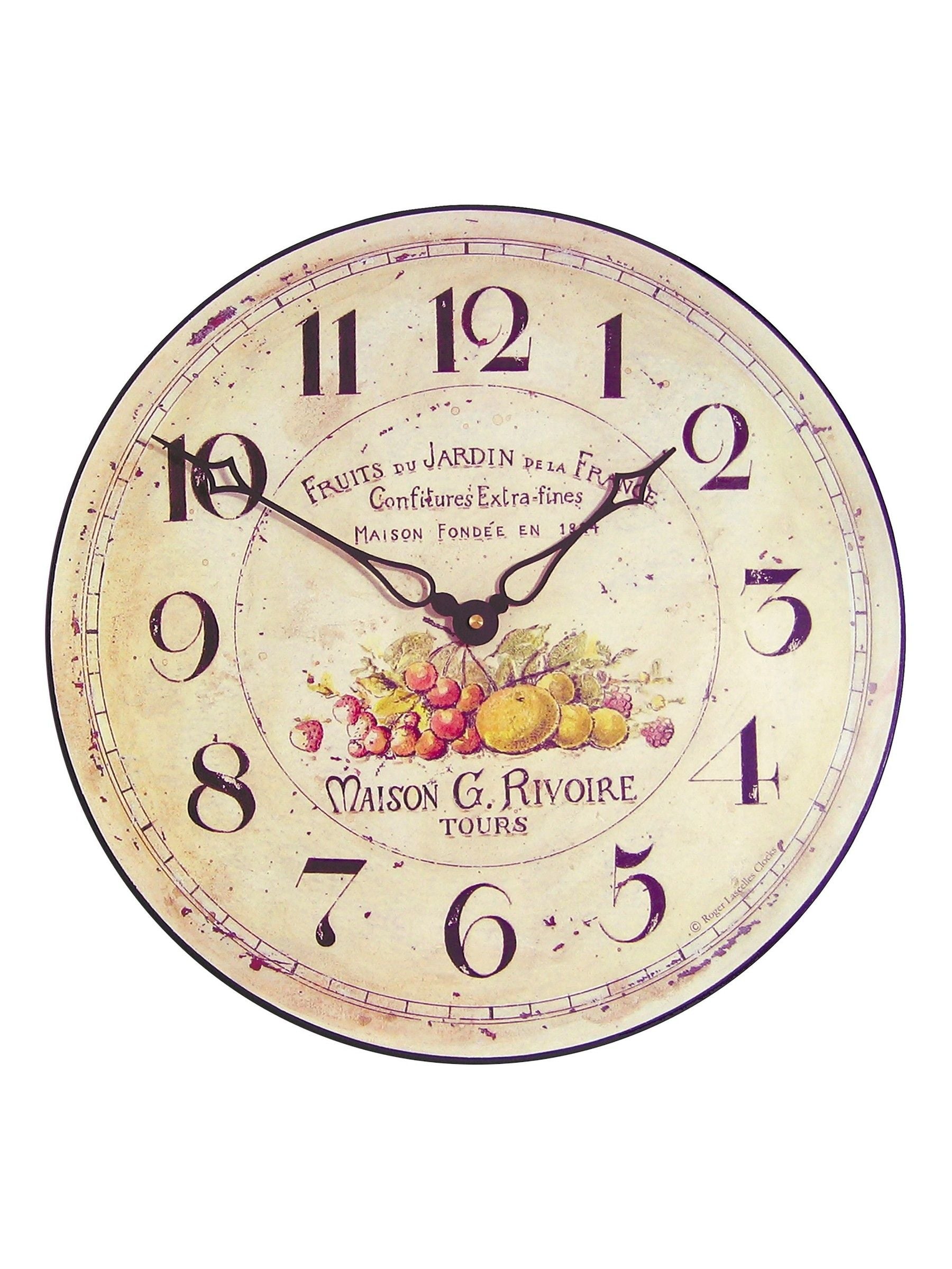 Brookpace Lascelles Garden Fruits Open Faced Wall Clock 36 cm diameter - British product