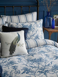 Laura Ashley Blue Midnight Reversible 100% Cotton Sateen 200 Thread Count Tuileries Duvet Cover and Pillowcase Set