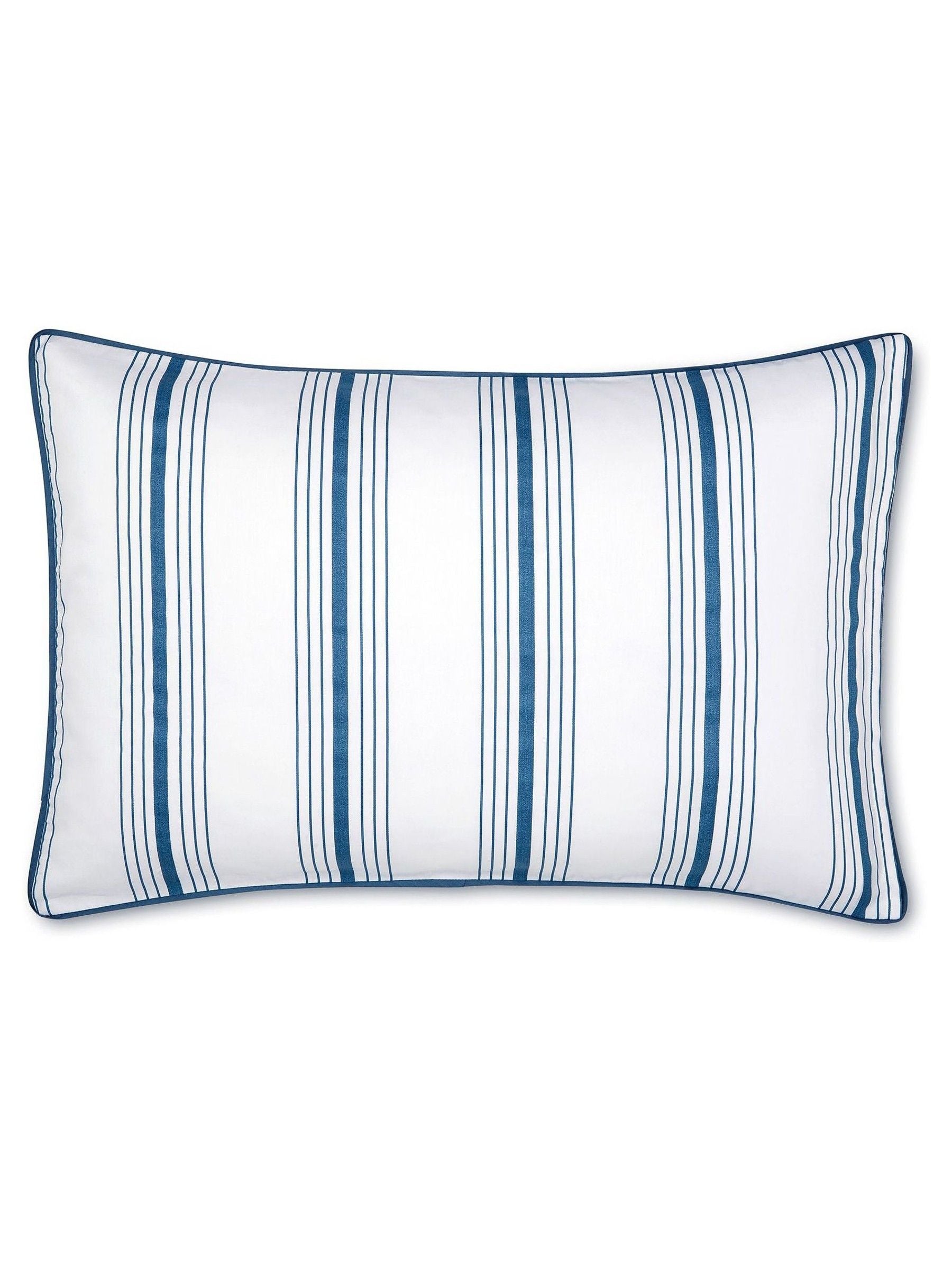 Laura Ashley Blue Midnight Reversible 100% Cotton Sateen 200 Thread Count Tuileries Duvet Cover and Pillowcase Set