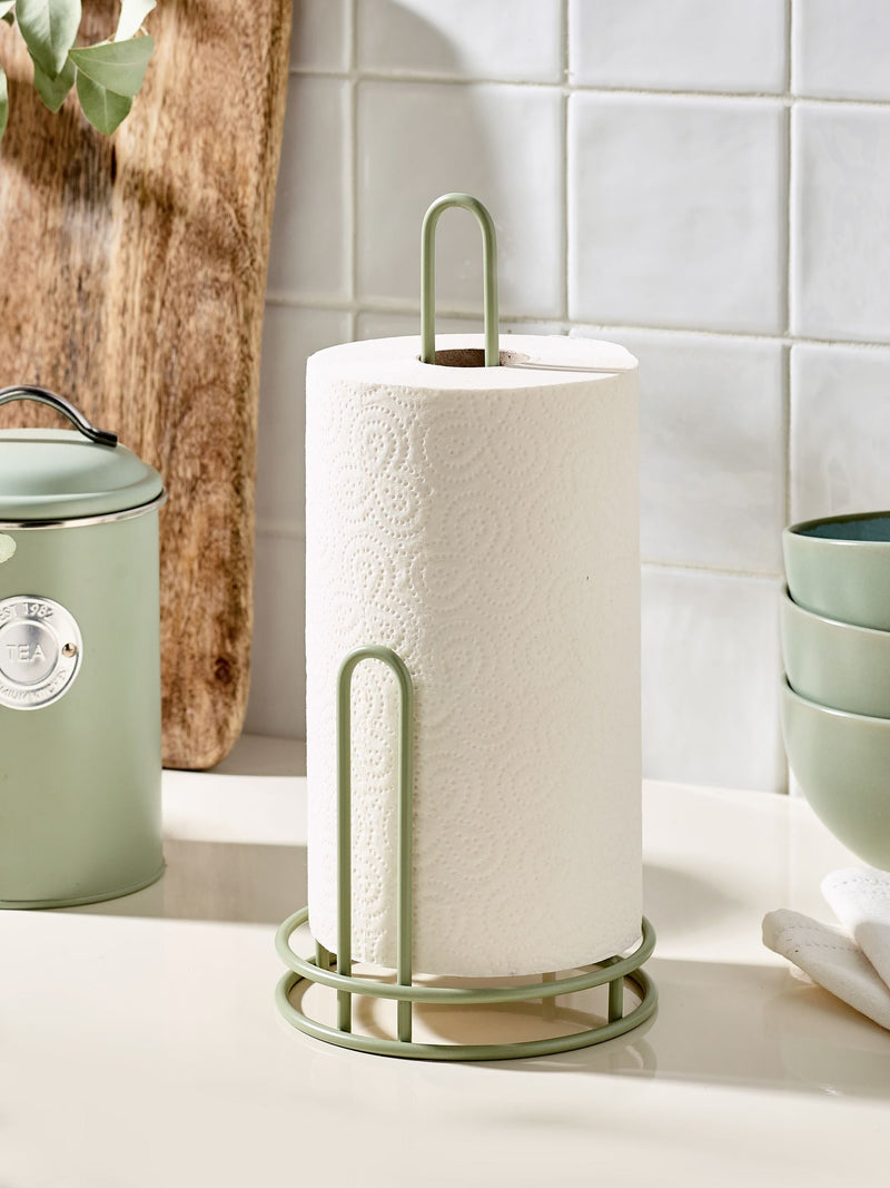 Sage Green Wire Kitchen Roll Holder