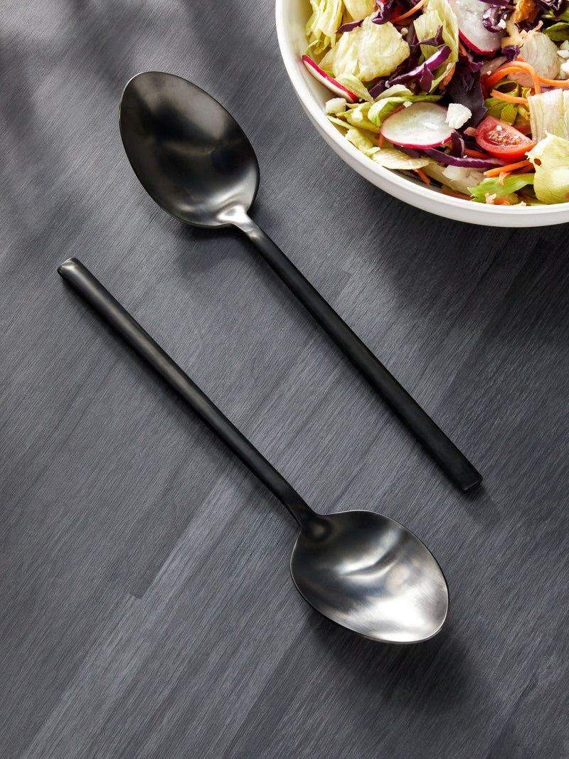 Black Kensington 2-piece serving spoon set - British product