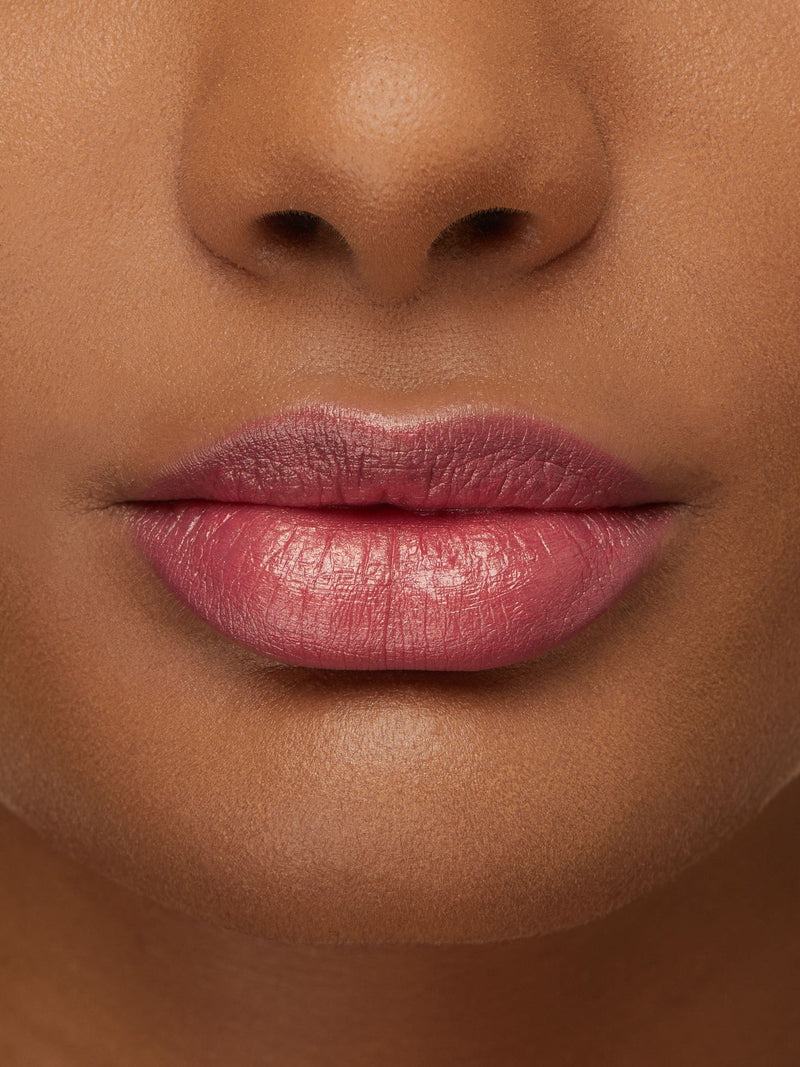 Metallic pink prosecco lipstick (British brand)