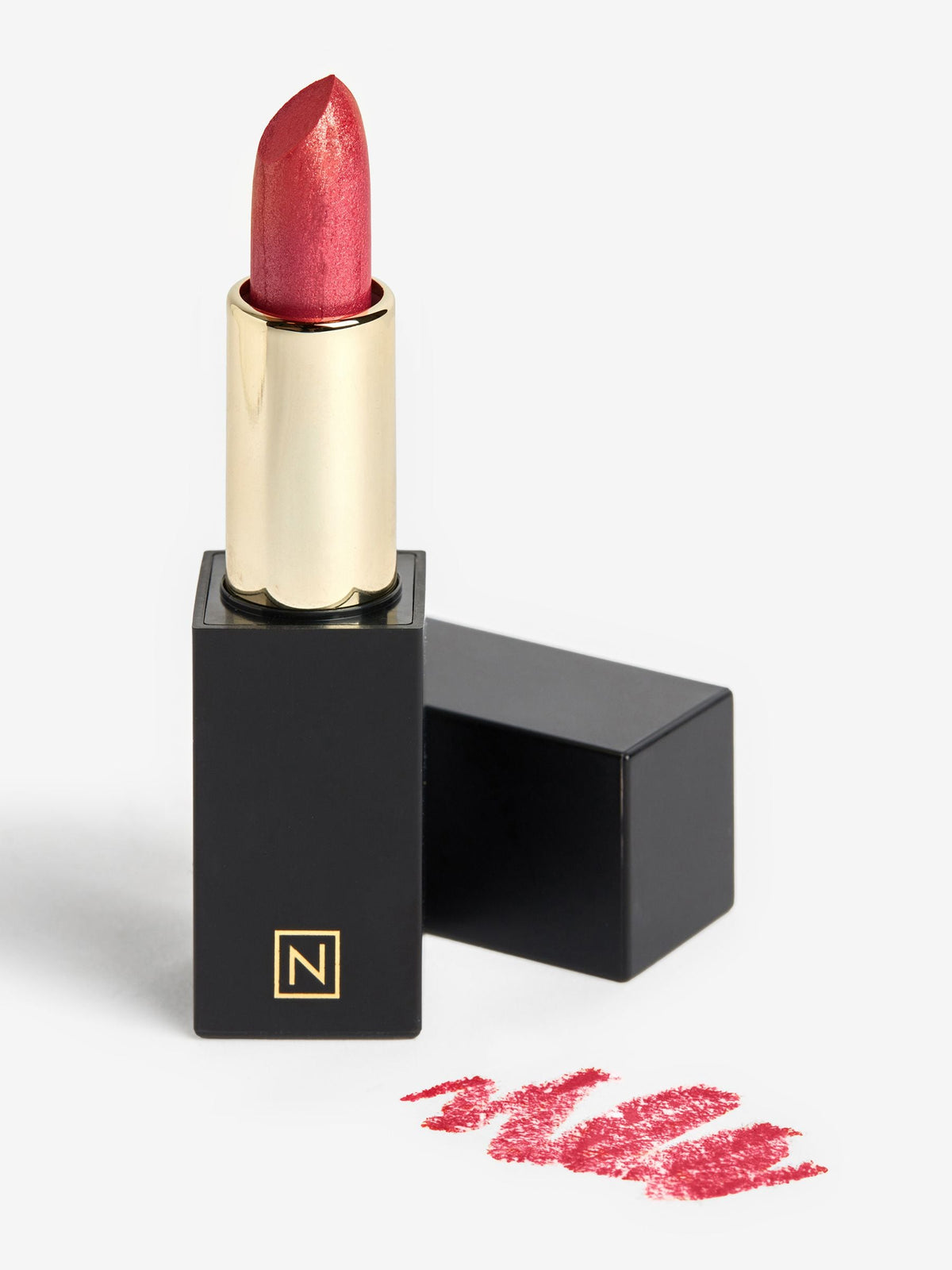 Metallic pink prosecco lipstick (British brand)