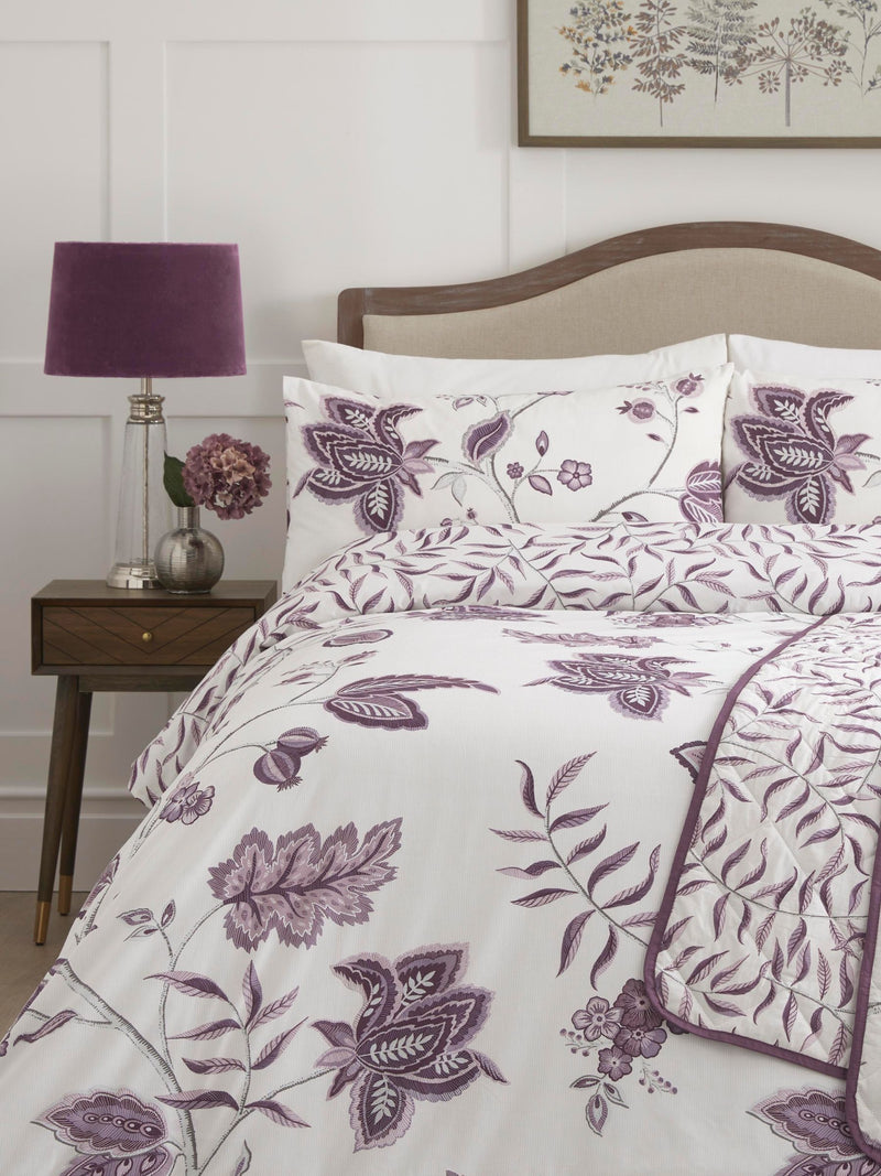 Dreams & Drapes Purple Samira duvet cover and pillowcase set - British product