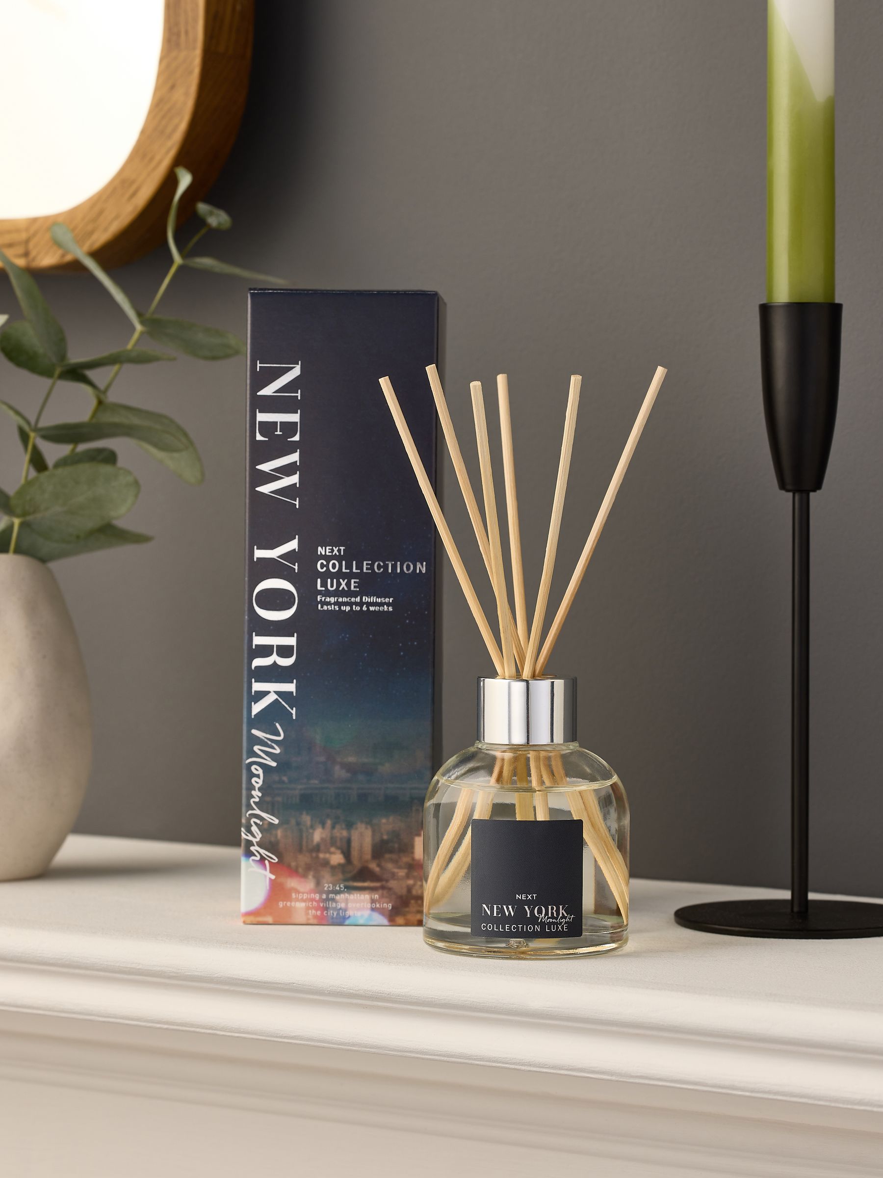 Collection Luxe New York Moonlight Amber & Jasmine reed diffuser 60ml - British product
