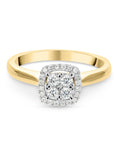 Beaverbrooks 9ct Gold Diamond Cluster Ring 2mm width - British product