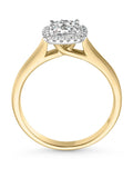 Beaverbrooks 9ct Gold Diamond Cluster Ring 2mm width - British product