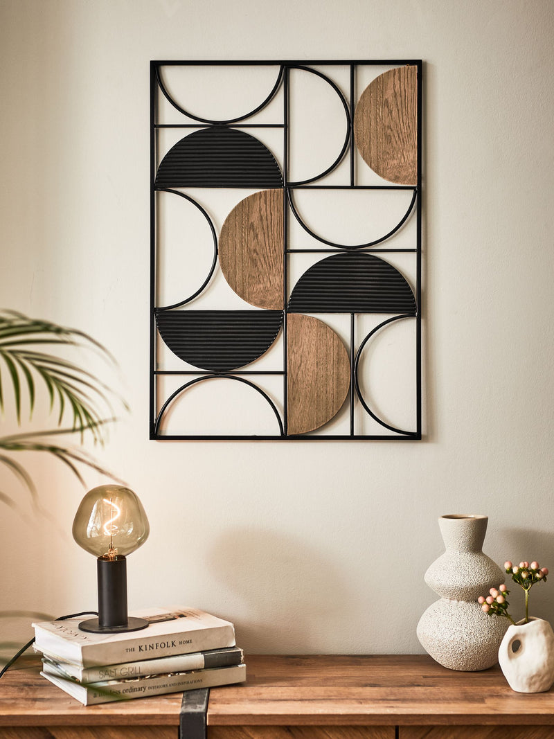 Black Bronx metal abstract wall art 70cm x 50cm - British product
