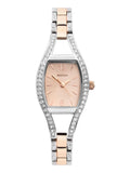 Two-Tone Rose Gold and Silver Ladies Bracelet Watch with Stone Set Case