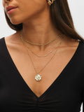 Mood Gold Tone Molten Coin Multirow Pendant
