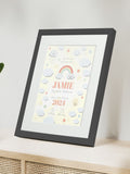 Jonnys Sister personalised rainbow framed print 12x10 inches imported from the UK