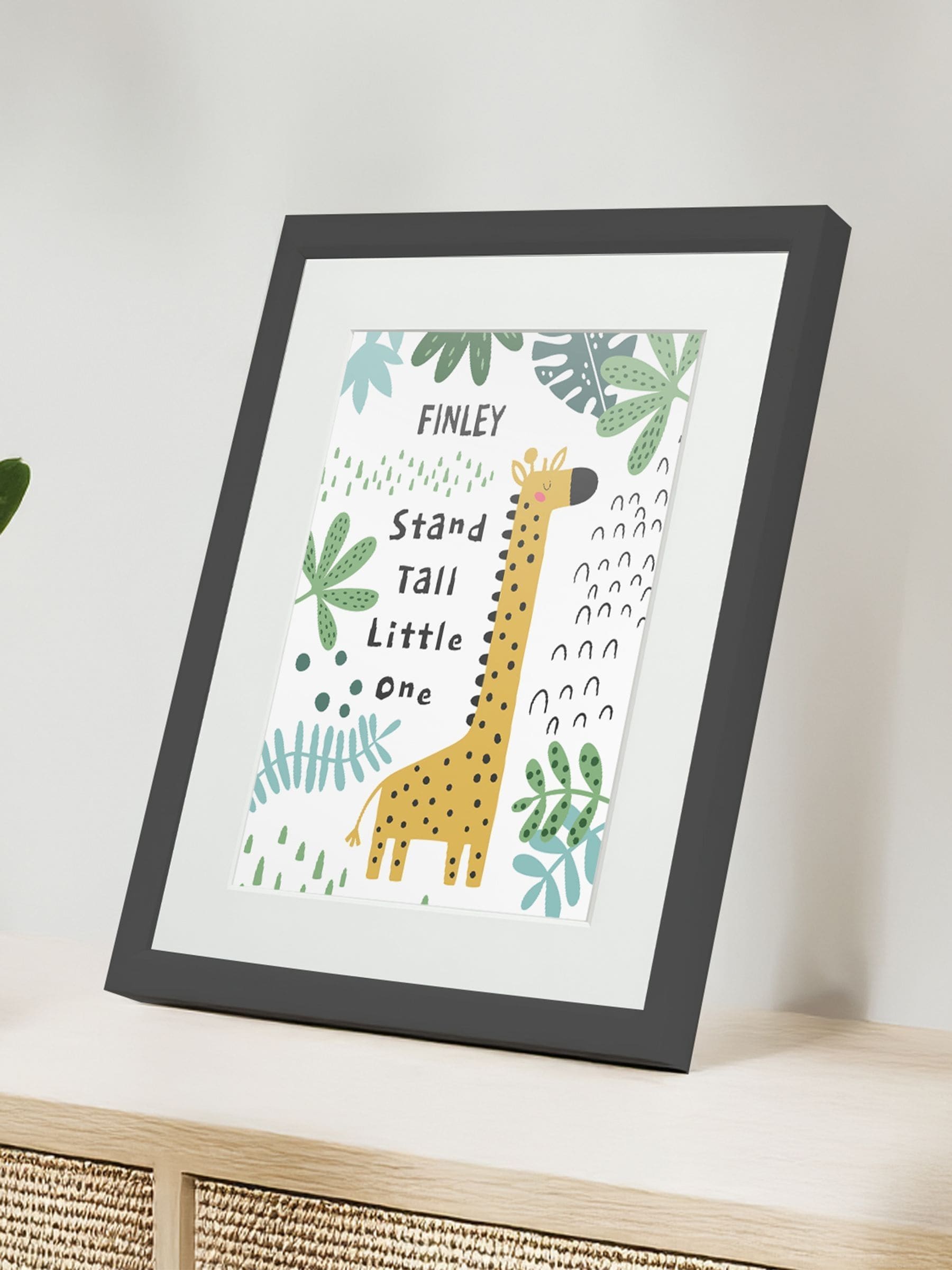 Jonnys Sister personalised giraffe framed print 12 x 10 inches, imported from the UK