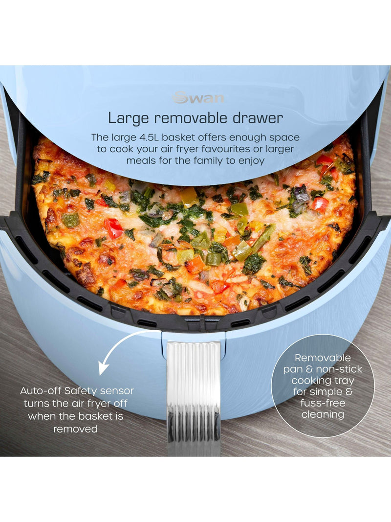 Swan Blue Retro Digital Air Fryer (British brand)
