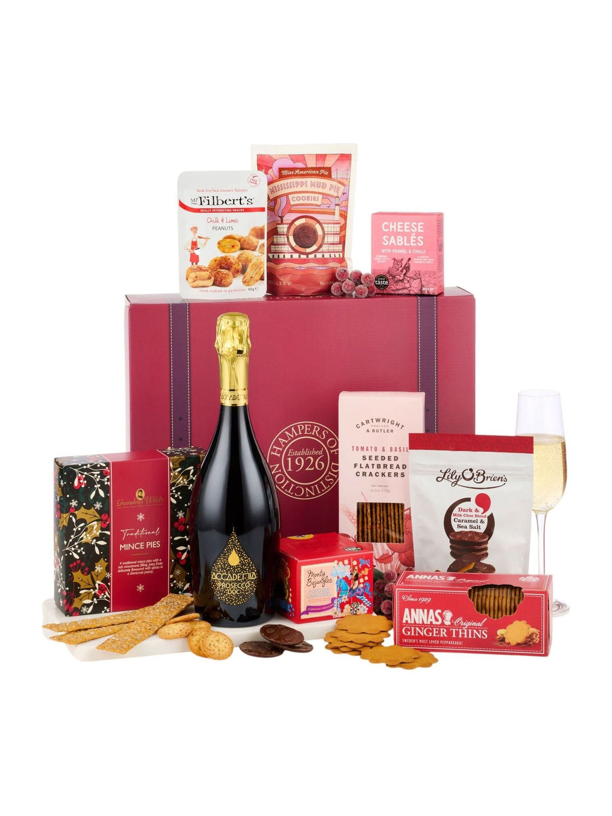 Spicers of Hythe Gift Hamper Red The Sleeves Prosecco Mixed Selection (British brand)