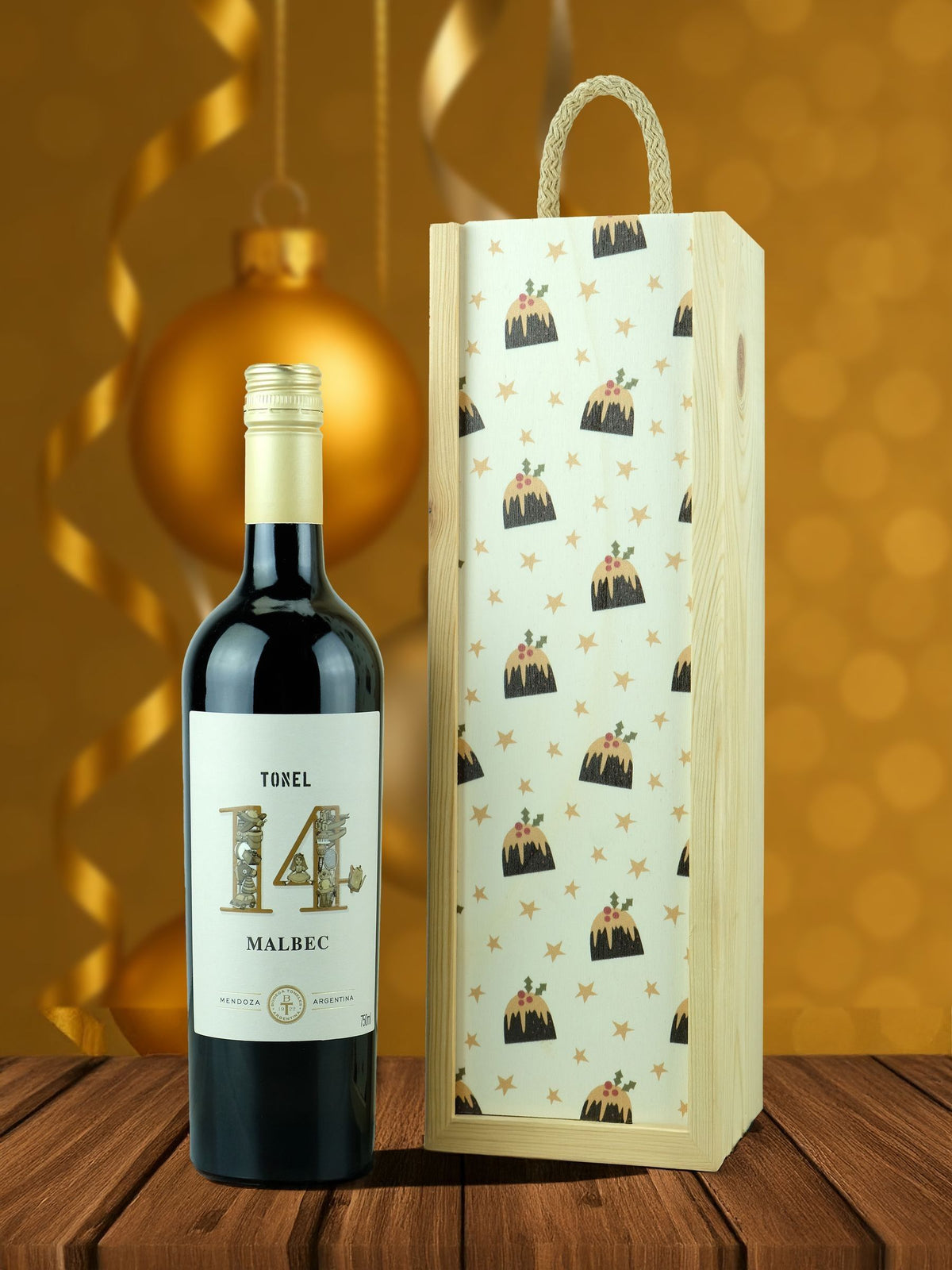 LeBonVin Christmas Tonel 14 Malbec Gift Box 750ml, UK version