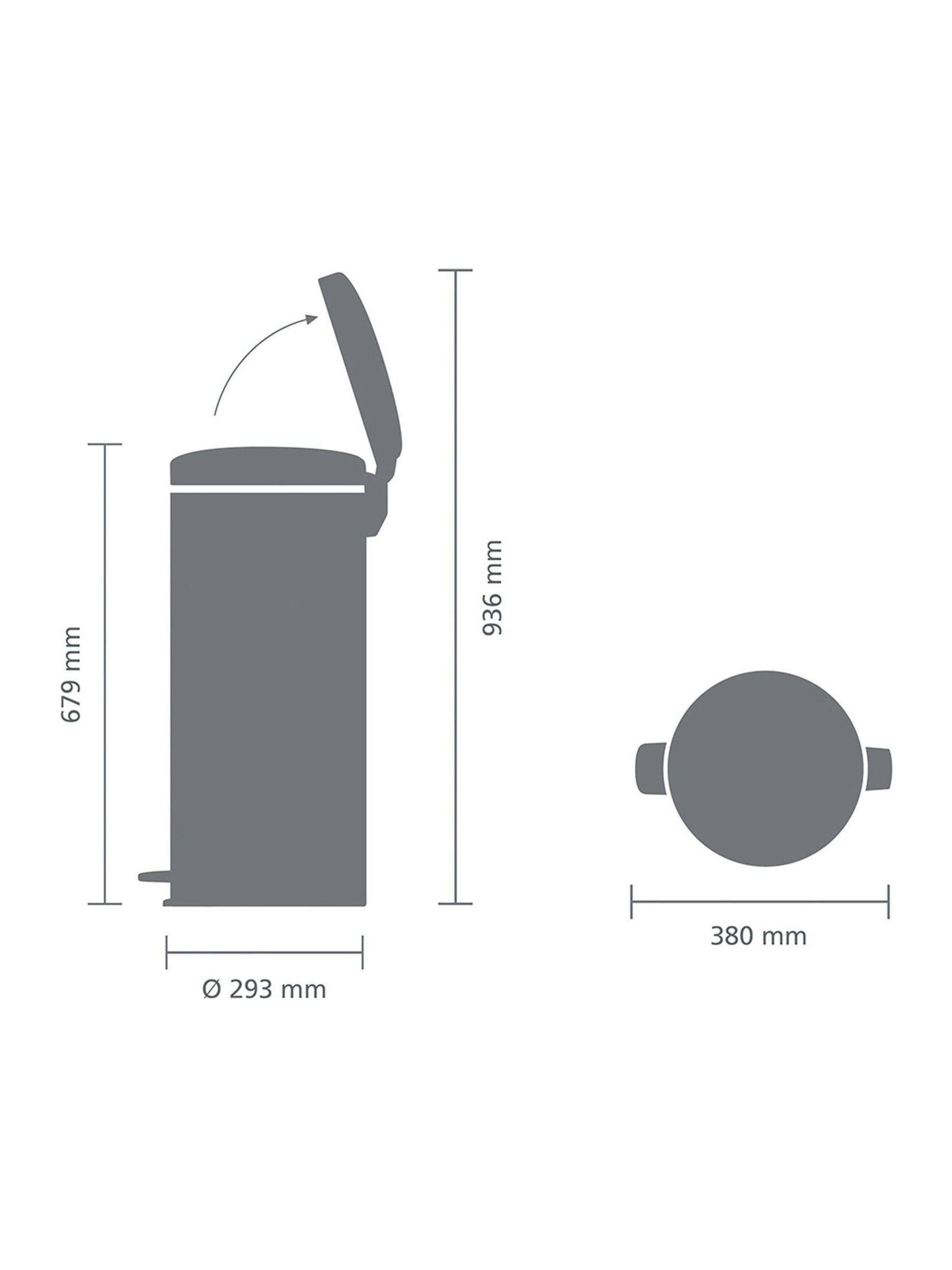 Brabantia matt steel fingerprint proof NewIcon pedal bin 30L - British product