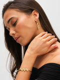 Gold Tone Snake Spiral Drop Hoop Earrings 46mm