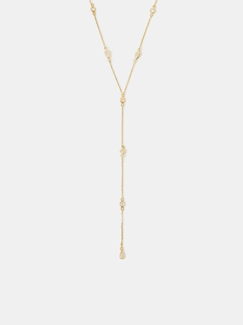 Accessorize Gold Tone 14ct Plated Diamanté Necklace - British product