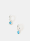 Accessorize Blue Sterling Silver Healing Stone Hoop Earrings