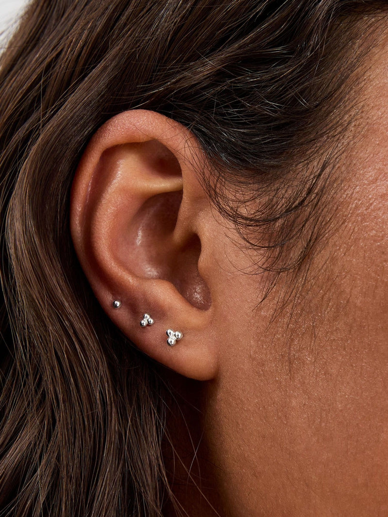 Accessorize 925 Sterling Silver 3-Pack Ball Stud Earrings