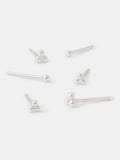 Accessorize 925 Sterling Silver 3-Pack Ball Stud Earrings