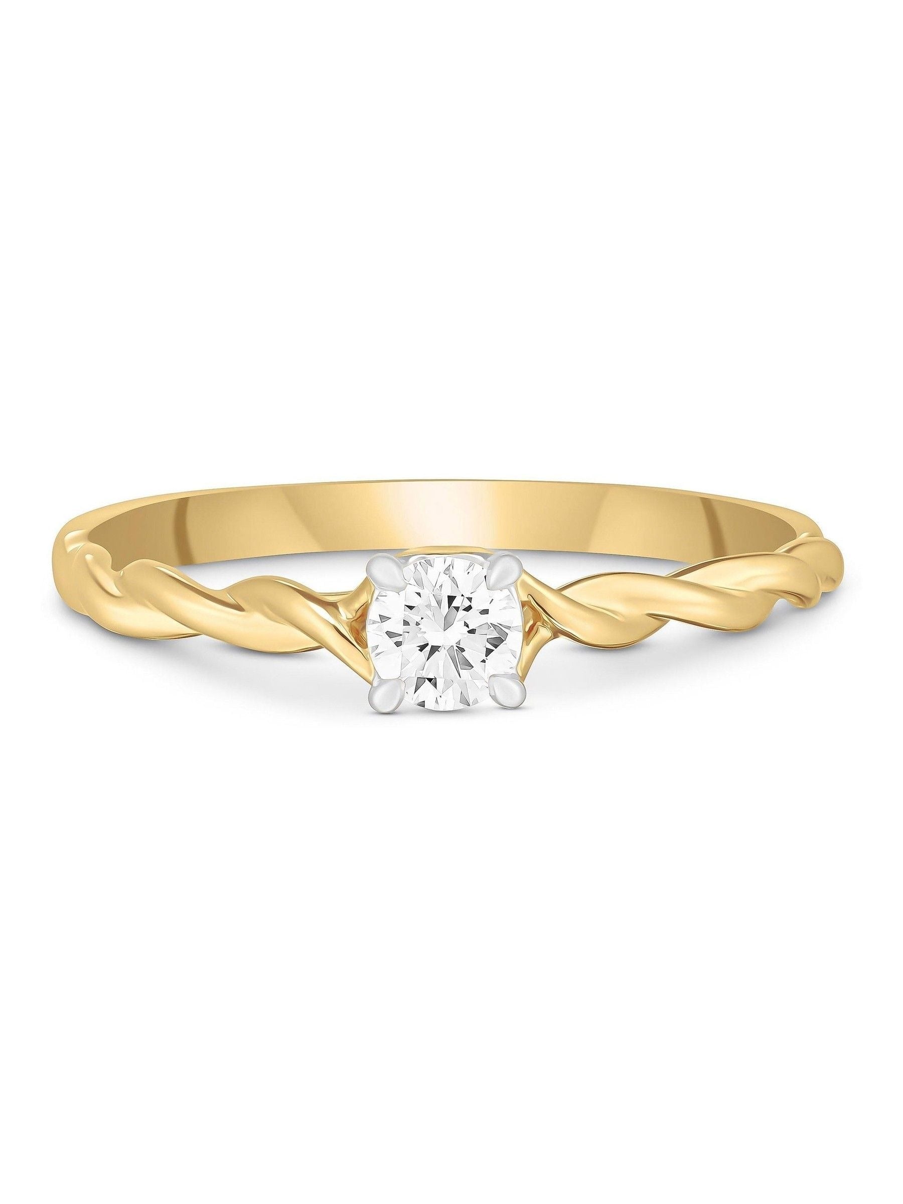 18ct Yellow Gold Diamond Solitaire Engagement Ring 0.24ct