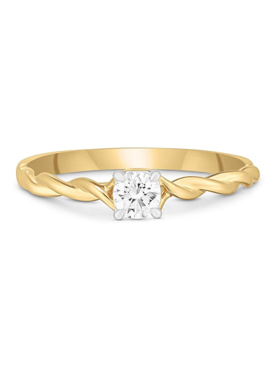 18ct Yellow Gold Diamond Solitaire Engagement Ring 0.24ct