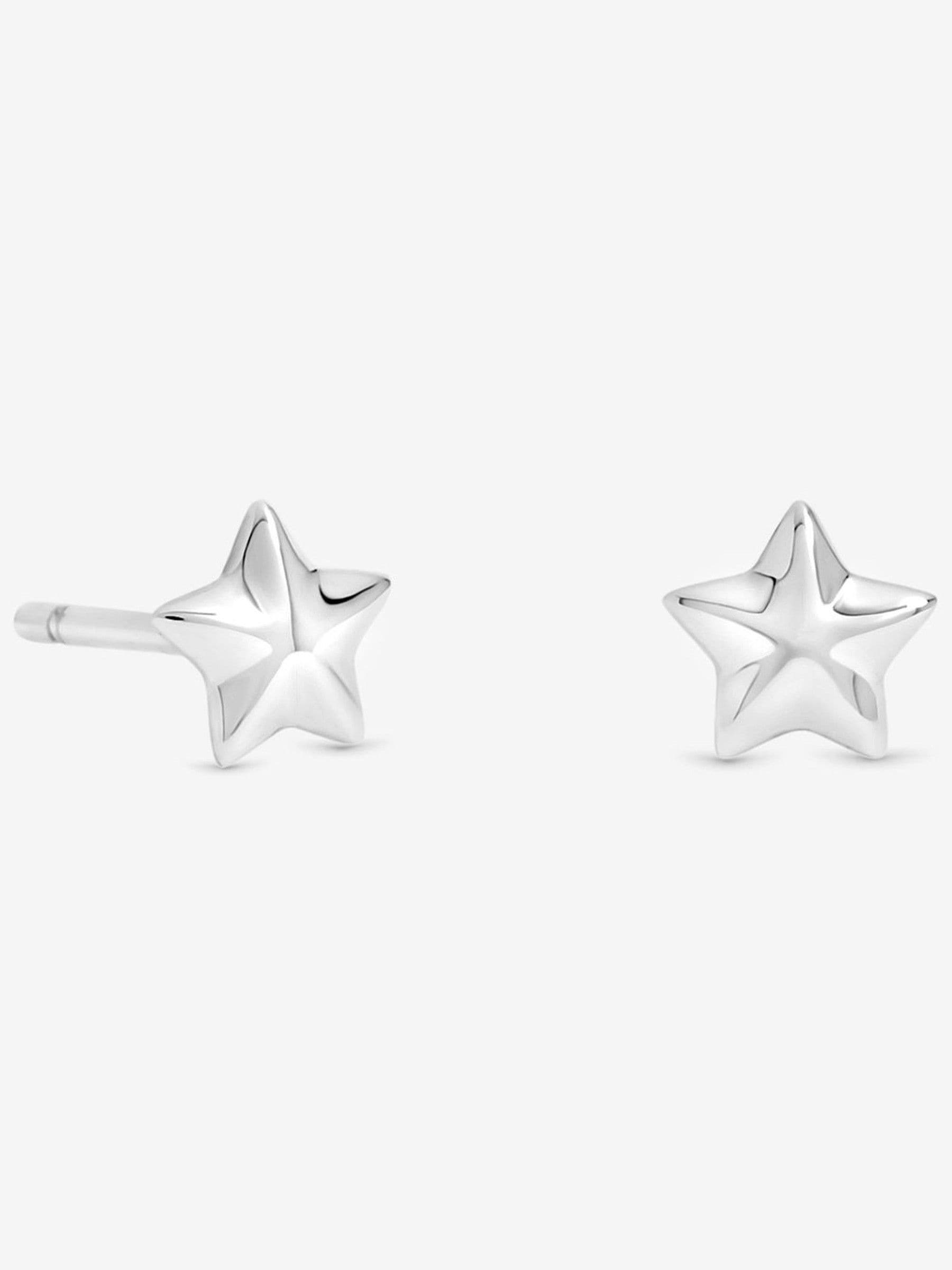 Simply Silver Sterling Silver Mini Polished Star Stud Earrings