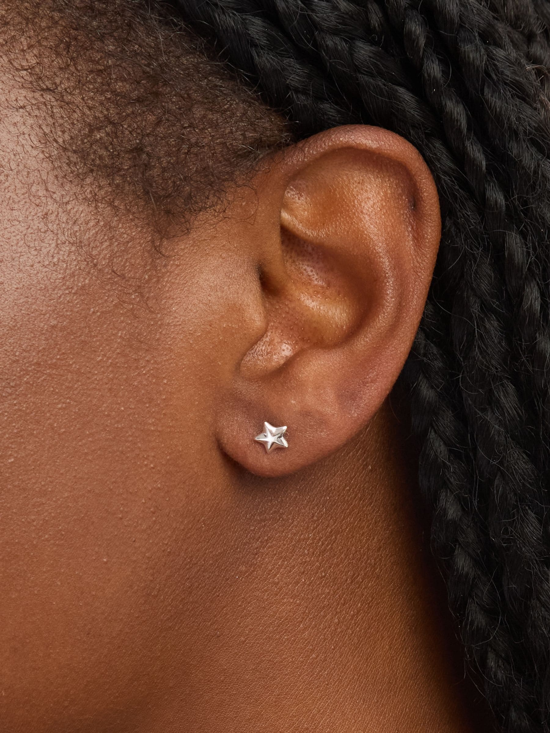 Simply Silver Sterling Silver Mini Polished Star Stud Earrings