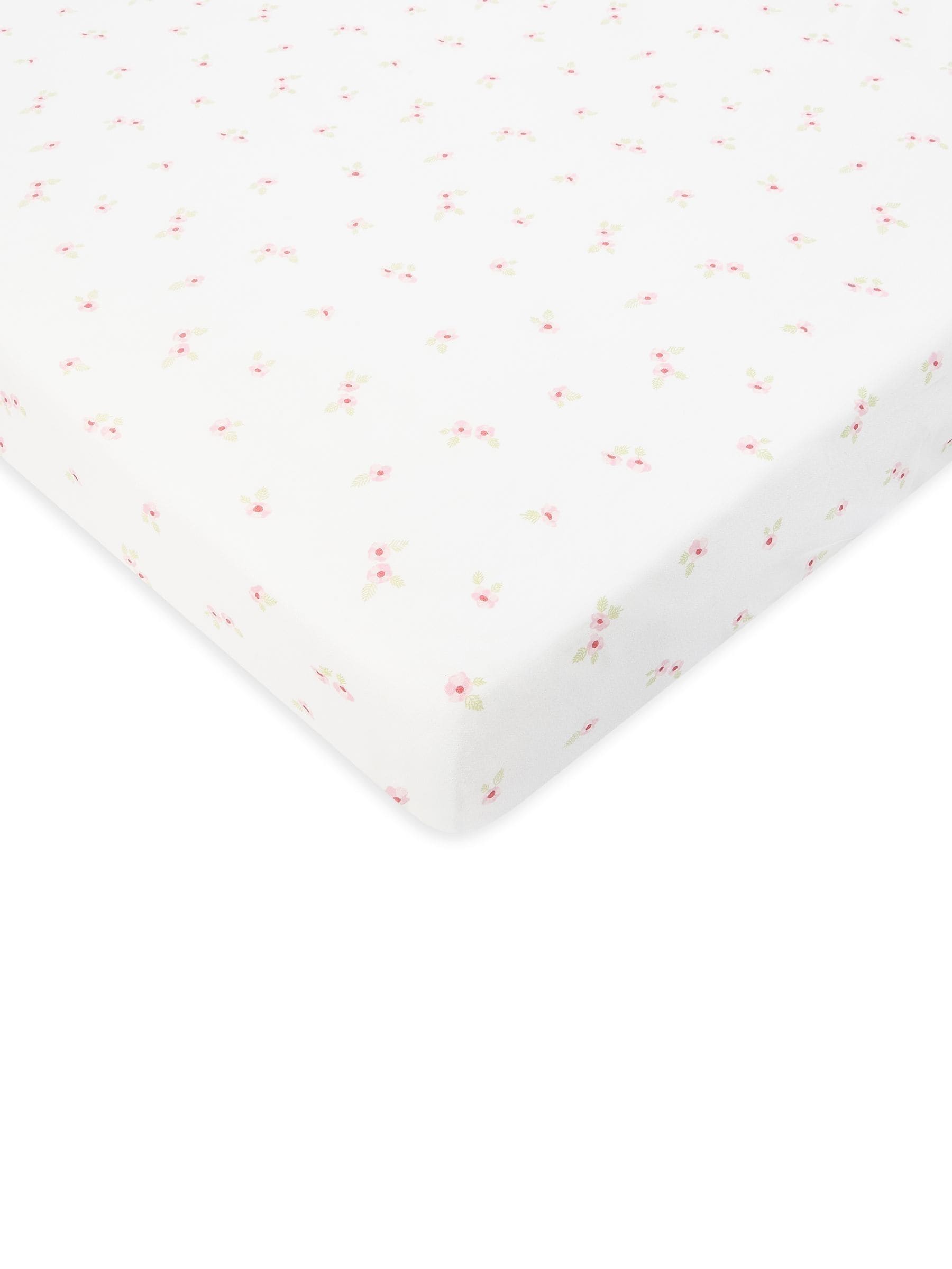 Avery Row Anemone Cotbed Fitted Sheet 140cm x 70cm - British product