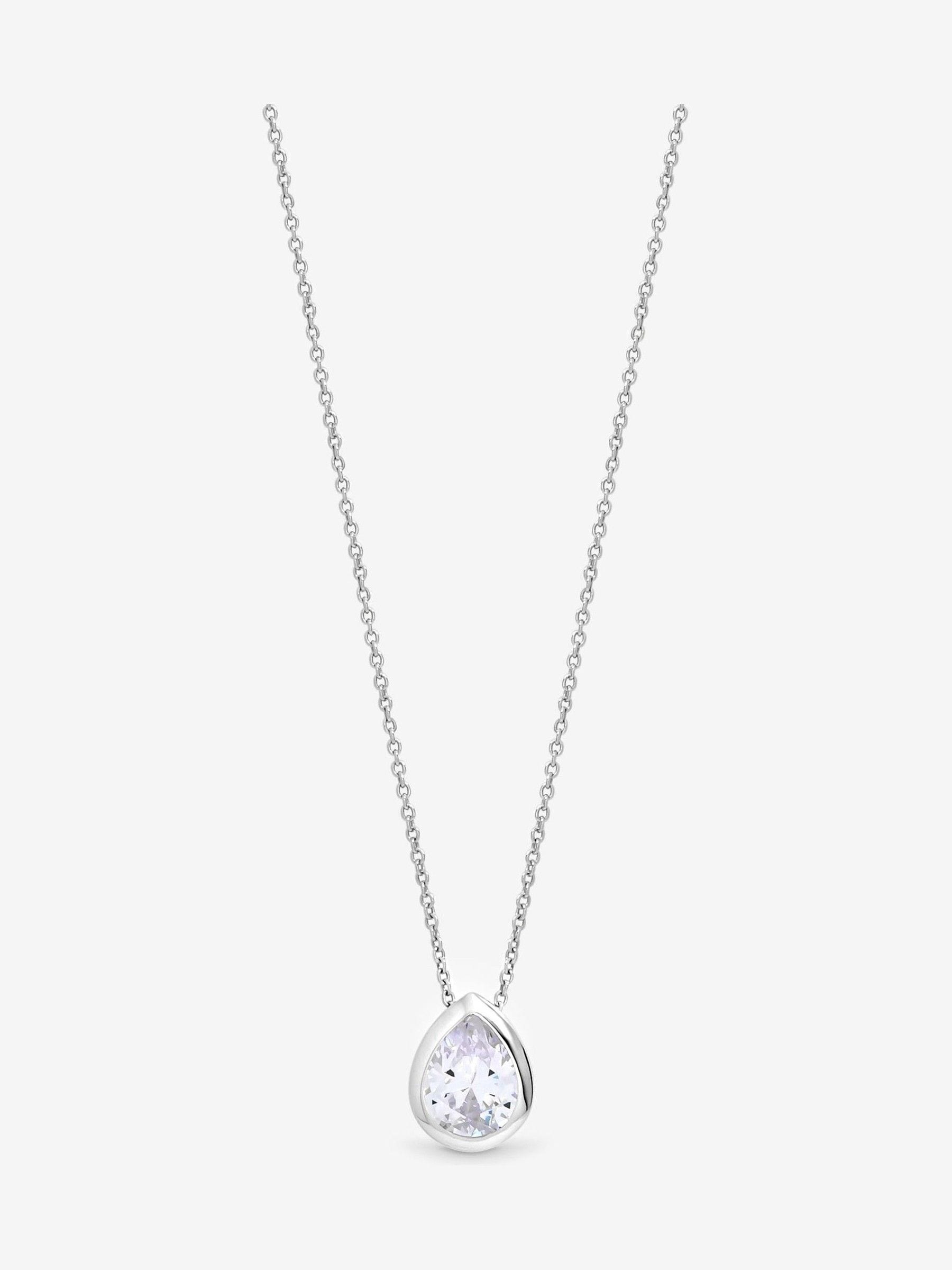 Simply Silver cubic zirconia pear pendant sterling silver (British brand)