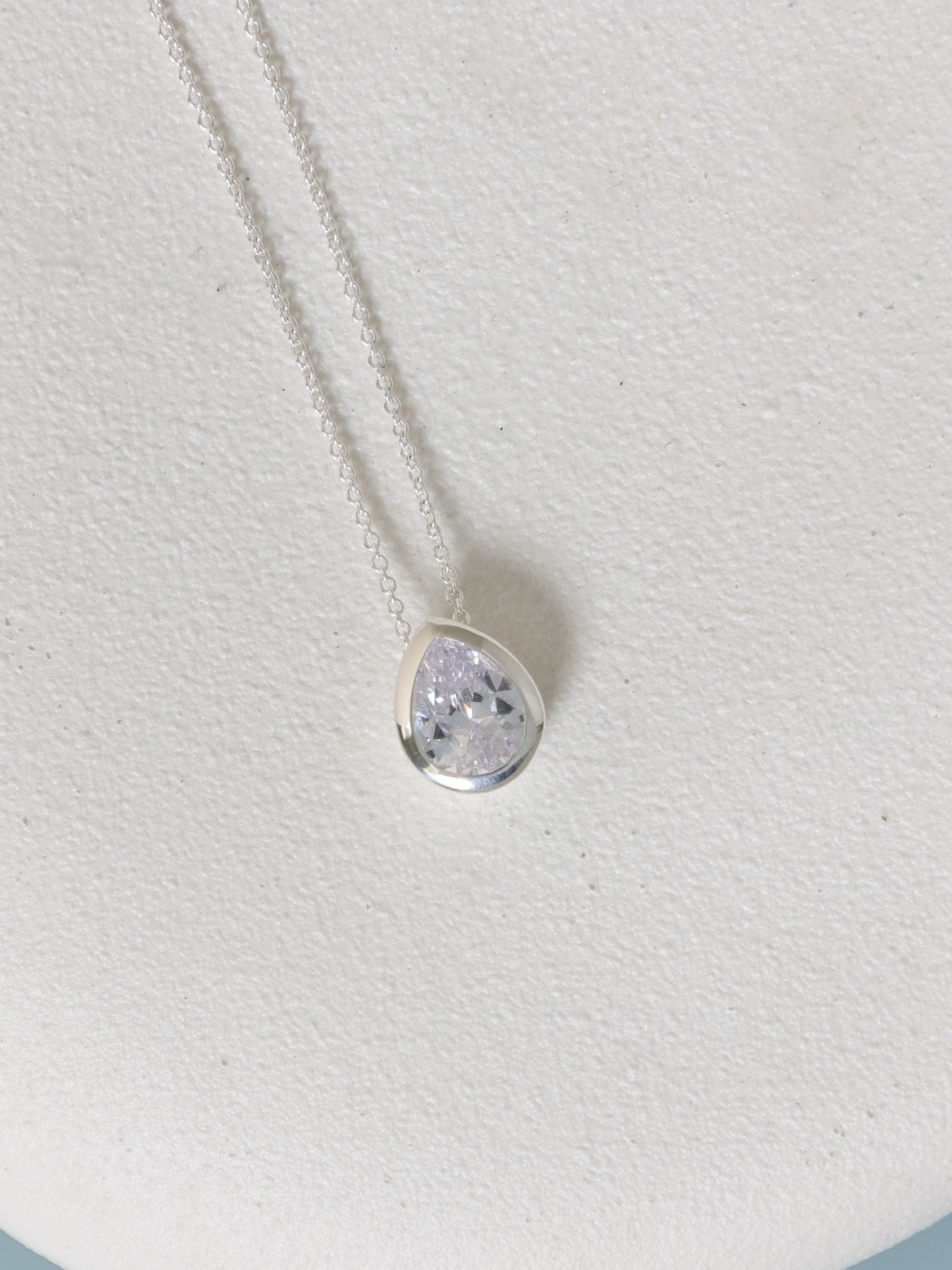 Simply Silver cubic zirconia pear pendant sterling silver (British brand)
