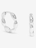 Sterling Silver Polished Pebble Hoop Earrings 16mm x 3mm